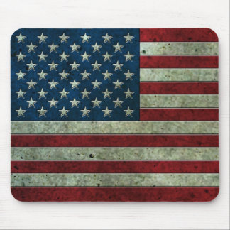Amerikanische Flagge gealterter Stahleffekt Mousepad