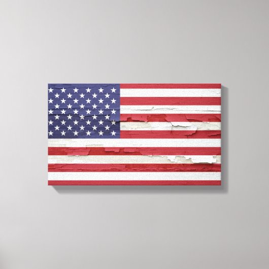 Amerikanische Flagge geerbt Farbe Leinwanddruck (Vorderseite)