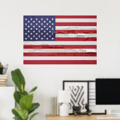 Amerikanische Flagge geerbt Farbe Poster (Heimbüro)