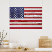 Amerikanische Flagge geerbt Farbe Poster (Küche)