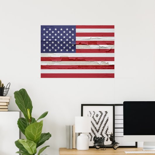 Amerikanische Flagge geerbt Poster (Heimbüro)