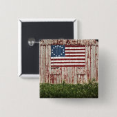 Amerikanische Flagge gemalt auf Scheune Button (Vorne & Hinten)