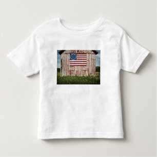 Amerikanische Flagge gemalt auf Scheune Kleinkind T-shirt
