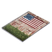Amerikanische Flagge gemalt auf Scheune Notizblock (Linke Seite)