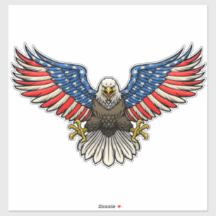 Amerikanische Flagge Gemalter Weißkopfseeadler Pat Aufkleber