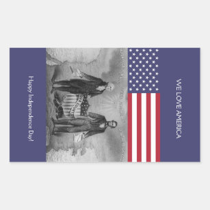 Amerikanische Flagge George Washingtons Abraham Rechteckiger Aufkleber