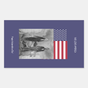 Amerikanische Flagge George Washingtons Abraham Rechteckiger Aufkleber