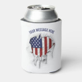 Amerikanische Flagge, gerippt und gequetscht, kann Dosenkühler (Kanne Rückseite)