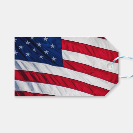 Amerikanische Flagge Geschenkanhänger (Vorderseite (Horizontal))