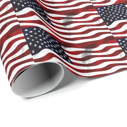 Amerikanische Flagge Geschenkpapier (Rolleneckpunkt)