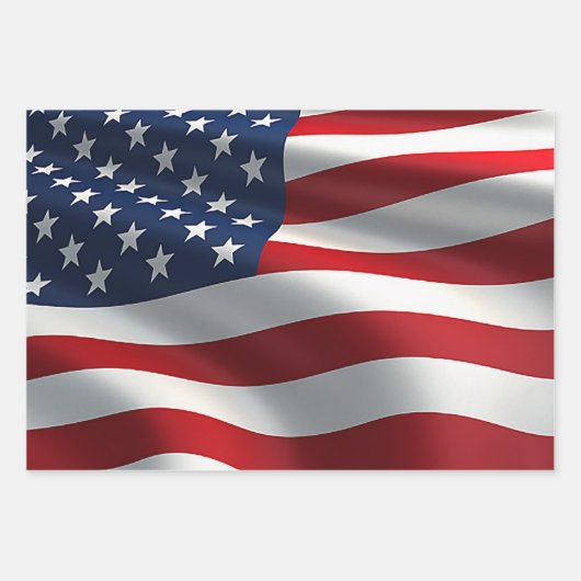 Amerikanische Flagge Geschenkpapier Set (Vorderseite)