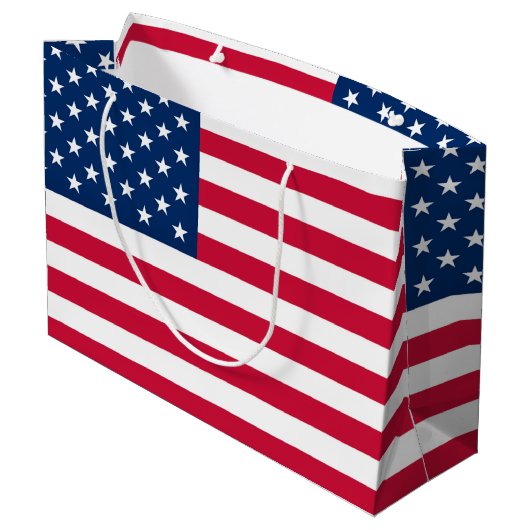 Amerikanische Flagge Geschenktüten Große Geschenktüte (Rückseite Schrägansicht)