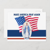 Amerikanische Flagge Gesegnete Jungfrau Mary Postkarte (Vorne/Hinten)