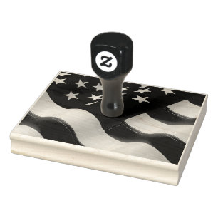 Amerikanische Flagge gewellt Gummistempel