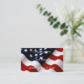 Amerikanische Flagge gewellt Visitenkarte (Stehend Vorderseite)