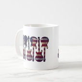 Amerikanische Flagge Gitarre Kunst Kaffeetasse (Vorderseite Links)