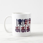 Amerikanische Flagge Gitarre Kunst Kaffeetasse (Links)
