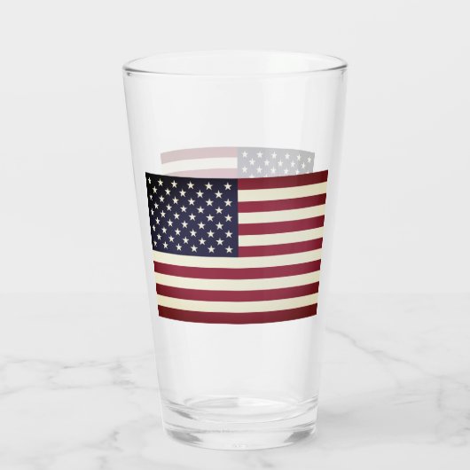 Amerikanische Flagge Glas (Rückseite)