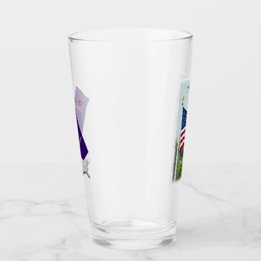 Amerikanische Flagge Glas (Rechts)