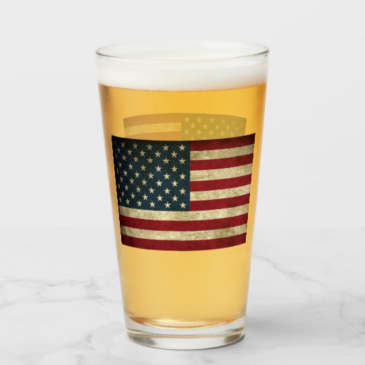 Amerikanische Flagge Glas (Vorne (Gefüllt))