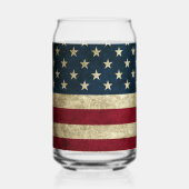 Amerikanische Flagge Glas Single oder Gläser Set (Rückseite)