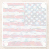 Amerikanische Flagge Glasuntersetzer (Rückseite)