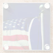 Amerikanische Flagge Glasuntersetzer (Rückseite)