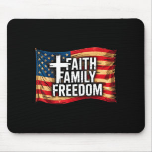 Amerikanische Flagge Glaube Familie Dom Christlich Mousepad