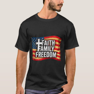 Amerikanische Flagge Glaube Familie Freiheit Chris T-Shirt
