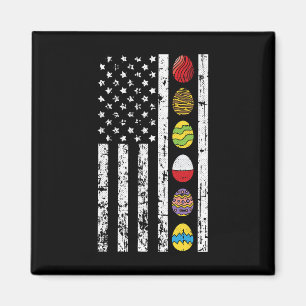 Amerikanische Flagge glückliche Ostereier Jagd Pat Magnet