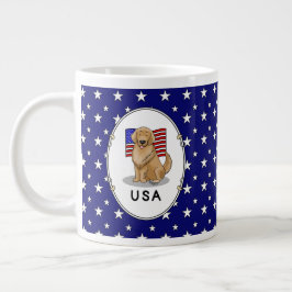 Amerikanische Flagge Golden Retriever Dog Patrioti Jumbo-Tasse