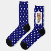 Amerikanische Flagge Golden Retriever Dog Patrioti Socken (Linkes Detail)
