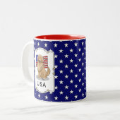 Amerikanische Flagge Golden Retriever Dog Patrioti Zweifarbige Tasse (Vorderseite Links)