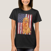 Amerikanische Flagge Golden Retriever Patriotic Fl T-Shirt (Vorderseite)