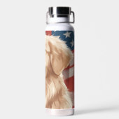 Amerikanische Flagge Golden Retriever Trinkflasche (Rückseite)
