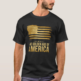 Amerikanische Flagge Goldener Amerikanische Unabhä T-Shirt