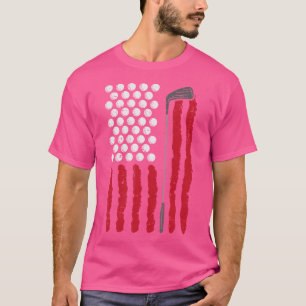 Amerikanische Flagge Golfbälle Und Golfschläger Go T-Shirt
