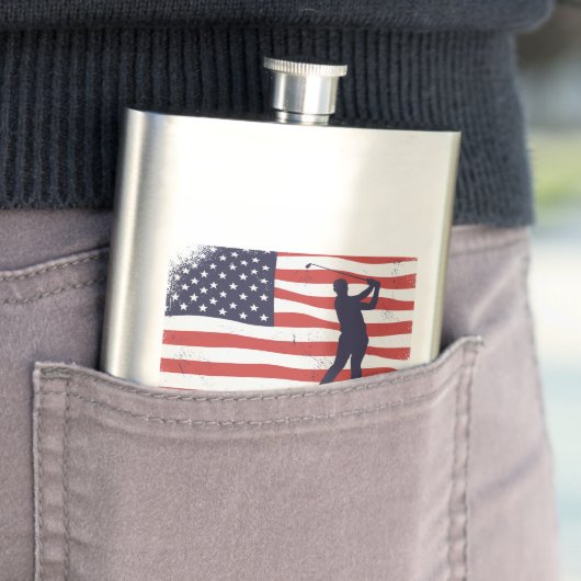 Amerikanische Flagge Golfer Flachmann (Beispiel)