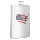 Amerikanische Flagge Golfer Flachmann (Rechts)