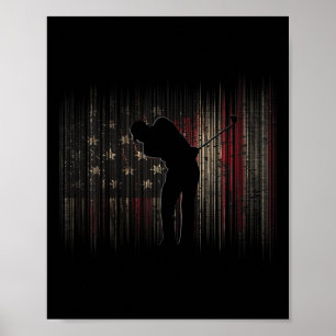 Amerikanische Flagge Golfkleidung - Golf  Poster