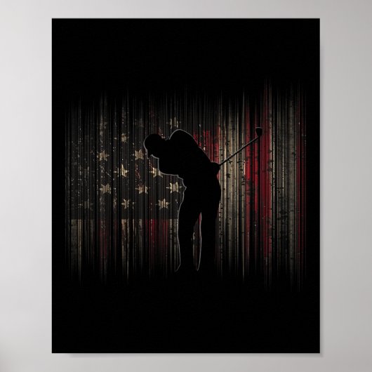 Amerikanische Flagge Golfkleidung - Golf Poster (Vorne)