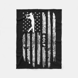 Amerikanische Flagge Golfkleidung - Golfer Vintage Fleecedecke