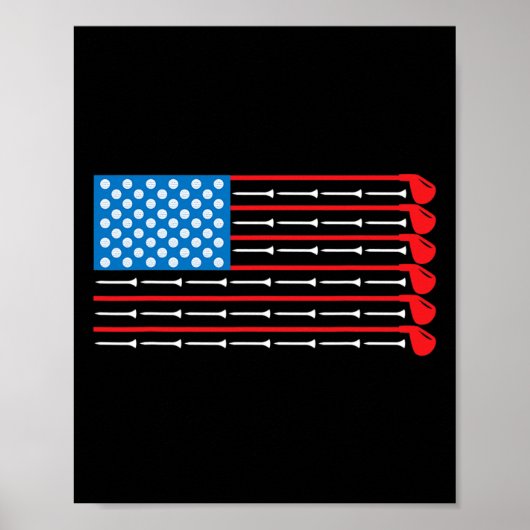 Amerikanische Flagge Golfschläger  Poster (Vorne)