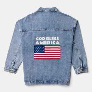 Amerikanische Flagge Gott segne Amerika Patriotisc Jeansjacke