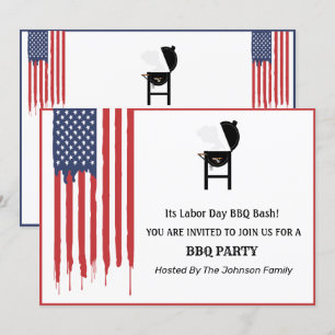 Amerikanische Flagge Graffiti Labor Day BBQ-Party Einladung