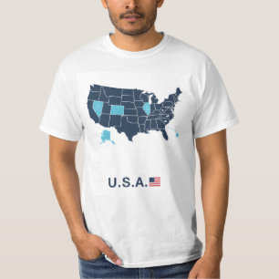 Amerikanische Flagge Grafik Karte Patriotisch T-Shirt