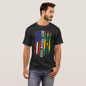 Amerikanische Flagge & Grenada Flag Beste Pepaw-Fa T-Shirt (Vorne ganz)