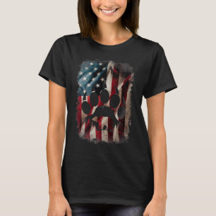 Amerikanische Flagge Grizzlybär Pfotenwald Natur T-Shirt