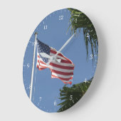Amerikanische Flagge Große Wanduhr (Winkel)