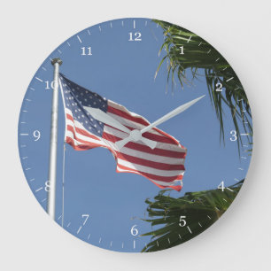 Amerikanische Flagge Große Wanduhr